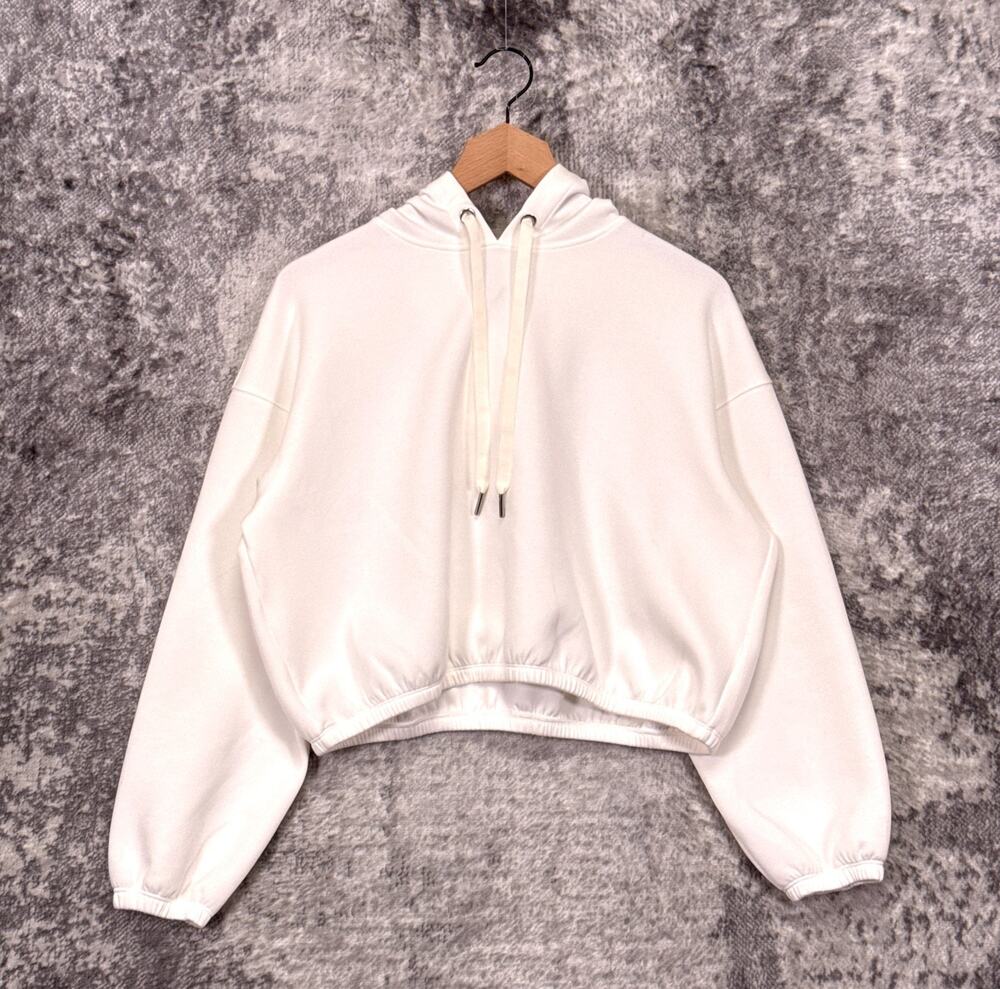 SPANX Air Essentials Crop Hoodie Medium Womens White Pullover